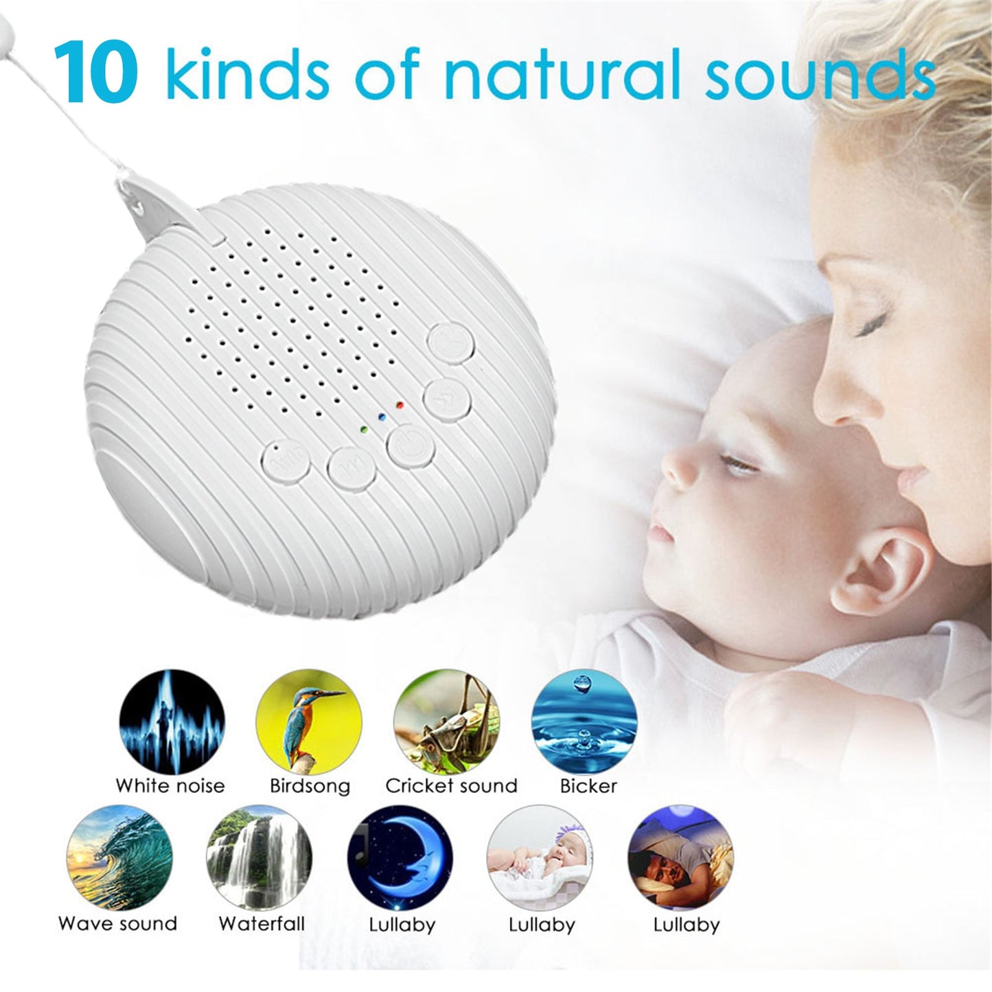 Máquina de ruído branco recarregável USB