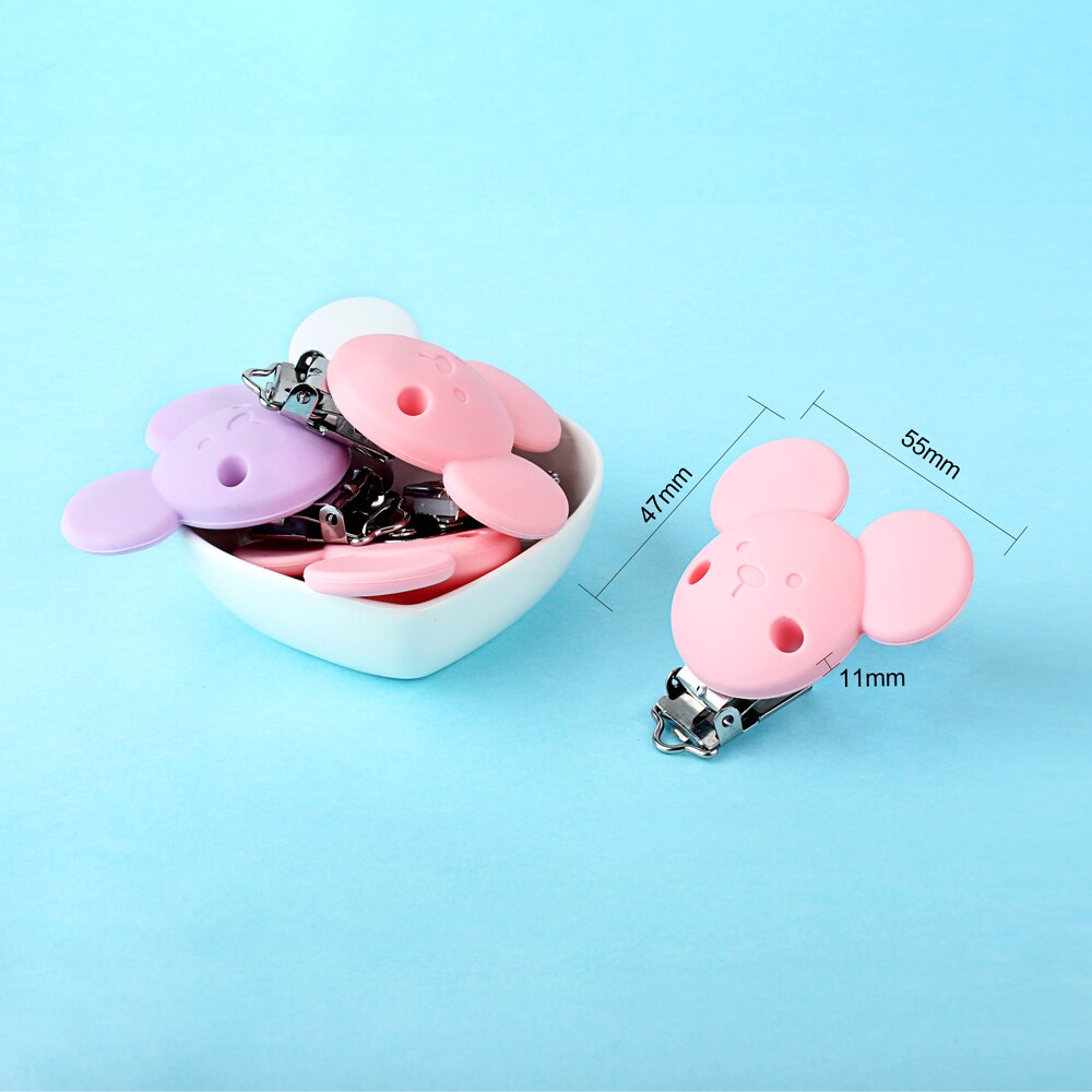 Mouse Silicone Pacifier Clips Food Grade