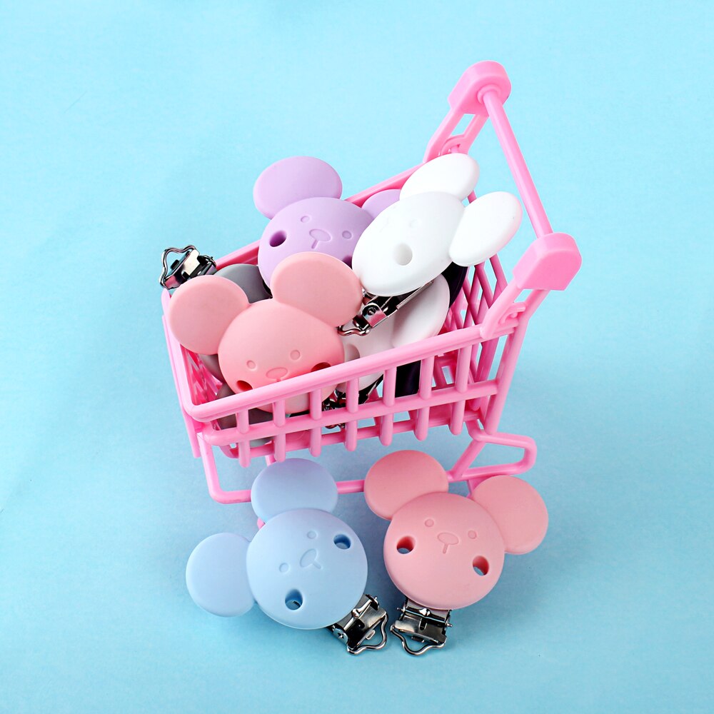 Mouse Silicone Pacifier Clips Food Grade