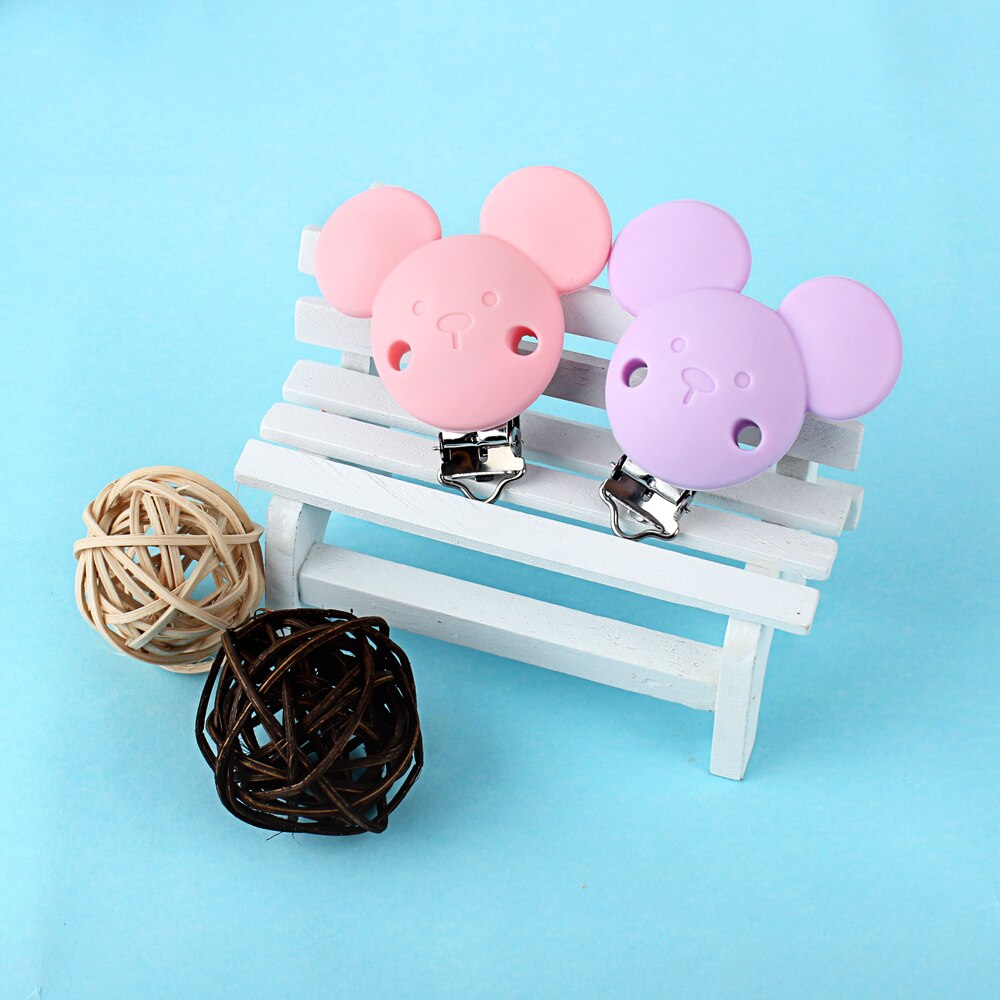 Mouse Silicone Pacifier Clips Food Grade