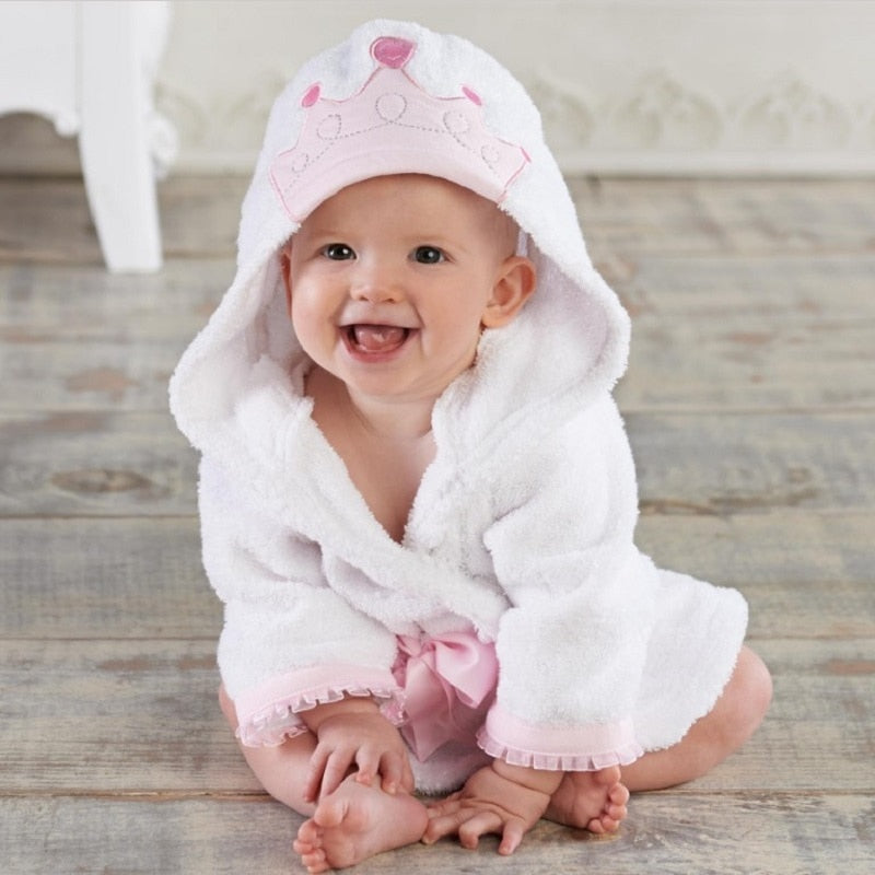 Toalha de banho infantil Hooyi Princess Crown para recém-nascidos
