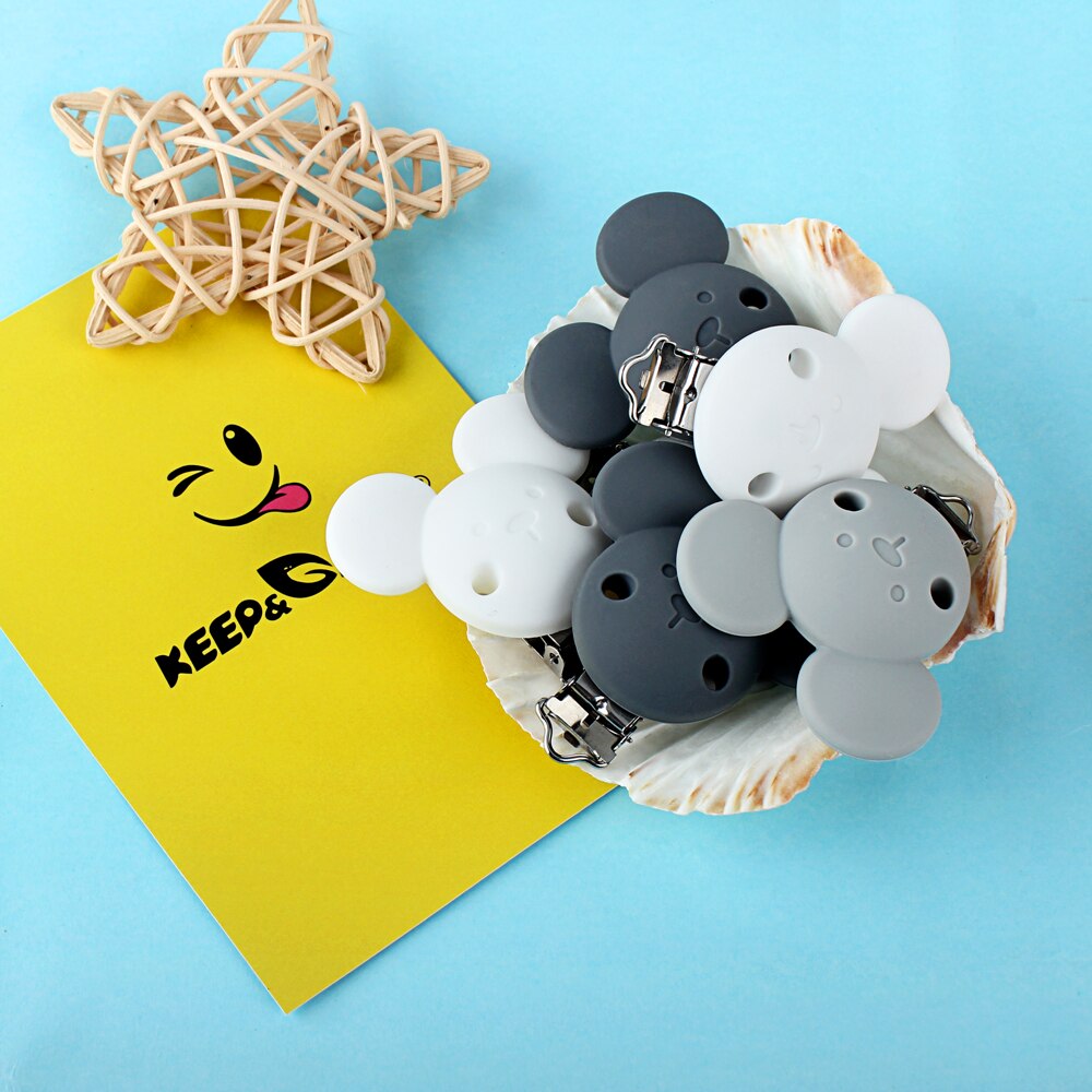 Mouse Silicone Pacifier Clips Food Grade