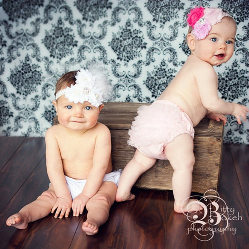 Ruffle Lace Baby Bloomers Fralda Capa Recém-Nascida