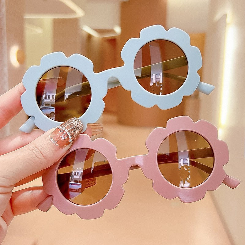 Sun Flower Round Cute Kids Sunglasses