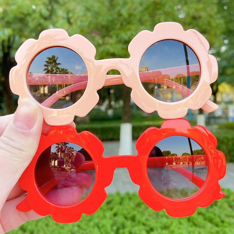 Round Sun Flower Kids Sunglasses