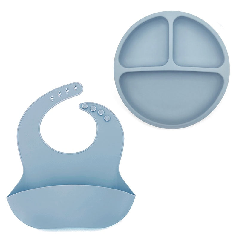 Baby Safe Sucker Silicone Dining Plate Solid
