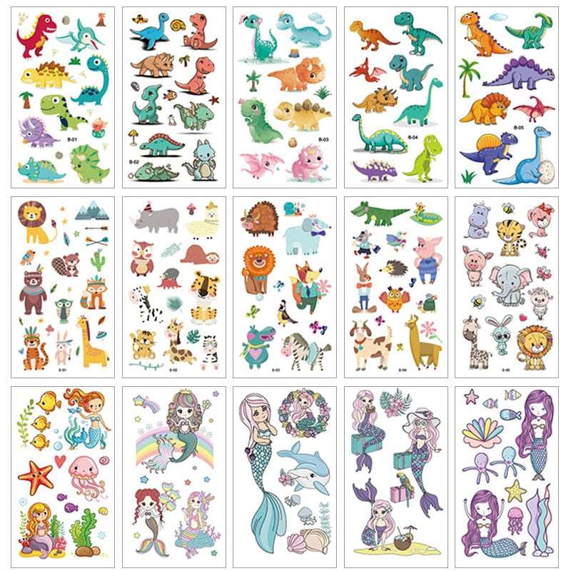 Children Cute Cartoon Unicorn Temporary Tattoo Stickers