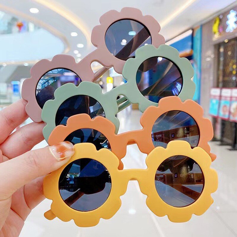 Sun Flower Round Cute Kids Sunglasses