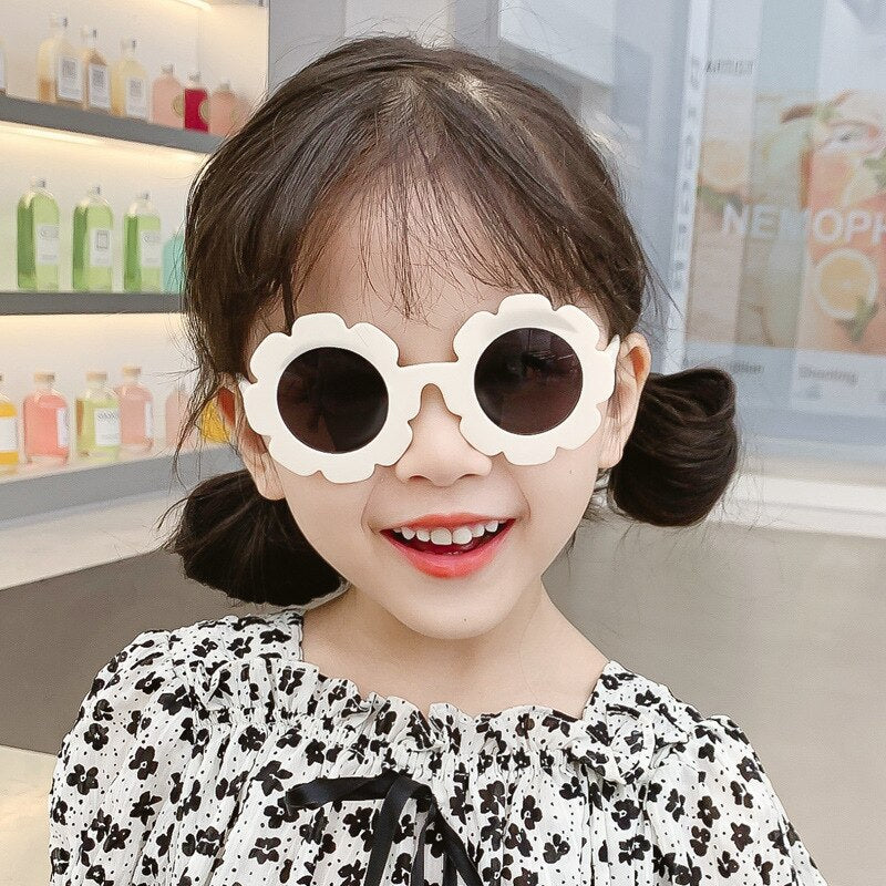 Round Sun Flower Kids Sunglasses
