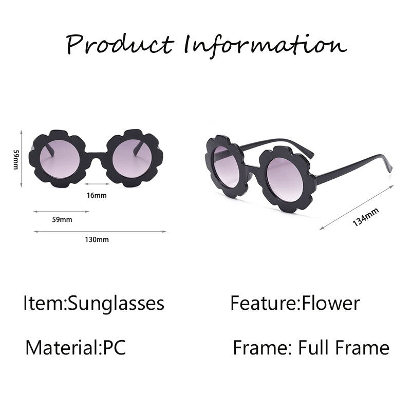 Round Sun Flower Kids Sunglasses