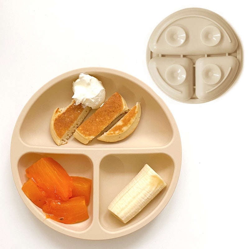 Baby Safe Sucker Silicone Dining Plate Solid