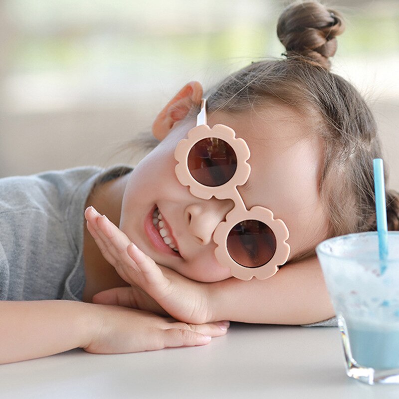 Round Sun Flower Kids Sunglasses