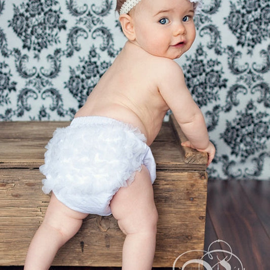 Ruffle Lace Baby Bloomers Fralda Capa Recém-Nascida