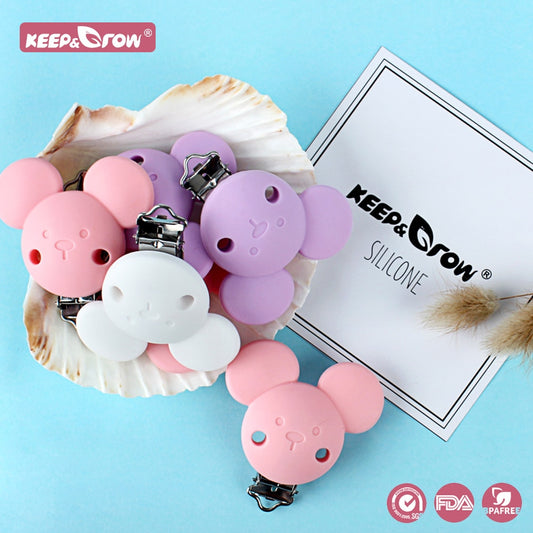 Mouse Silicone Pacifier Clips Food Grade