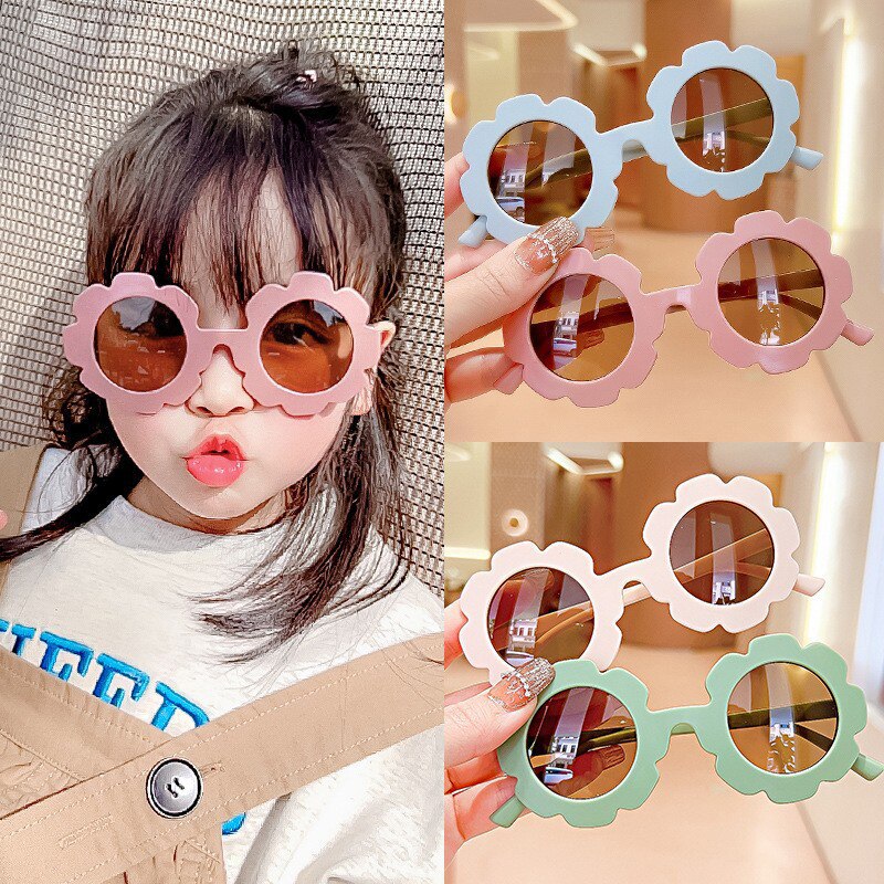 Sun Flower Round Cute Kids Sunglasses