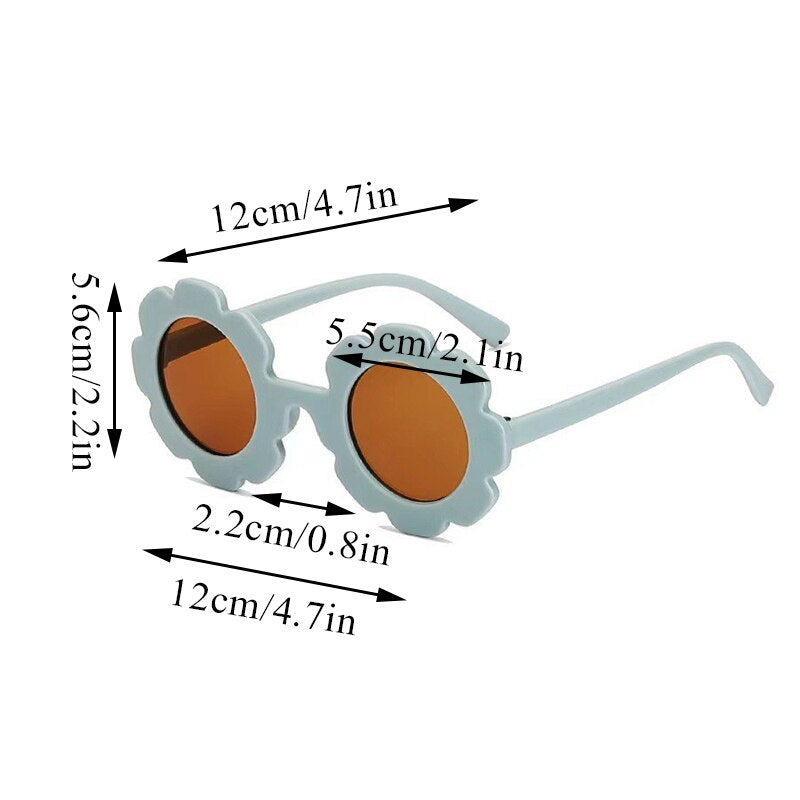 Sun Flower Round Cute Kids Sunglasses